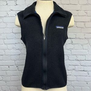 Vintage Patagonia Unisex Flyer Full Zip Fleece Vest Black Sz Men's S / Women's M